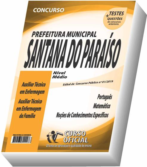 Imagem de Apostila Prefeitura de Santana do Paraíso - Auxiliar Técnico em Enfermagem
