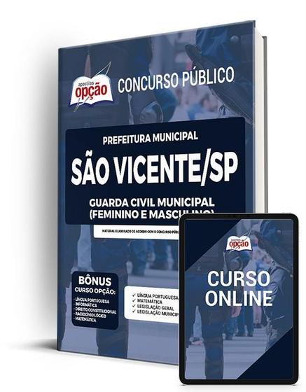 Imagem de Apostila Prefeitura de São Vicente - SP - Guarda Civil Municipal (Feminino e Masculino)