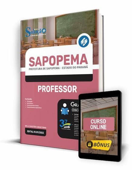 Imagem de Apostila Prefeitura de Sapopema - PR - Professor