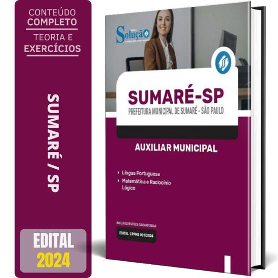 Imagem de Apostila Prefeitura De Sumaré Sp 2024 - Auxiliar Municipal