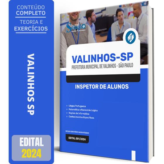 Imagem de Apostila Prefeitura De Valinhos Sp 2024 - Inspetor De Alunos