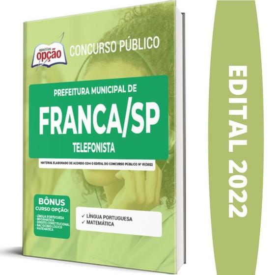 Imagem de Apostila Prefeitura Franca Sp - Telefonista