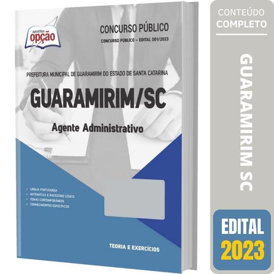 Imagem de Apostila Prefeitura Guaramirim Sc 2023 Agente Administrativo