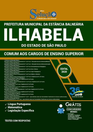 Imagem de Apostila Prefeitura Ilhabela Sp - Cargos De Ensino Superior