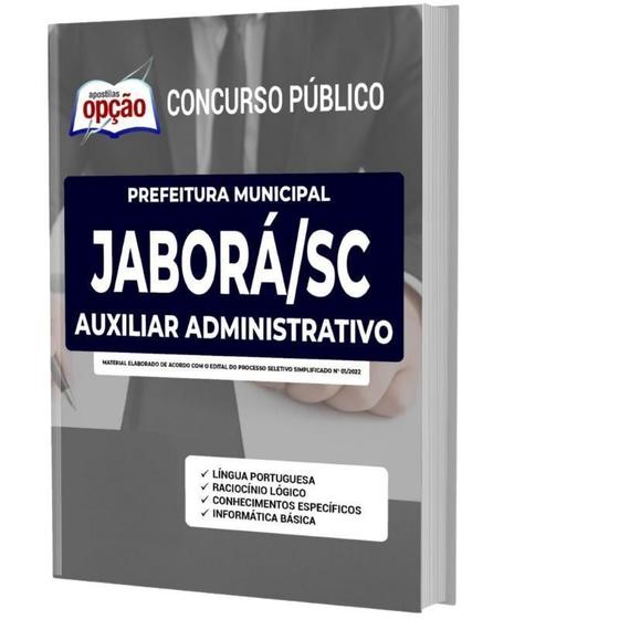 Imagem de Apostila Prefeitura Jaborá Sc - Auxiliar Administrativo