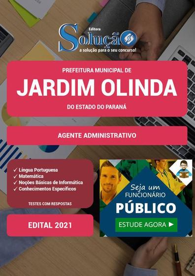 Imagem de Apostila Prefeitura Jardim Olinda Pr - Agente Administrativo