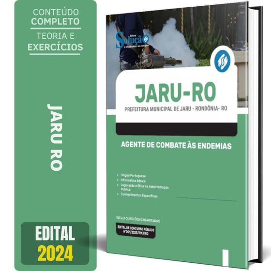 Imagem de Apostila Prefeitura Jaru Ro 2024 Agente Combate Às Endemias