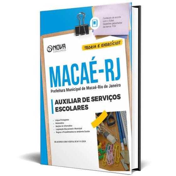 Imagem de Apostila Prefeitura Macaé Rj 2024 Auxiliar Serviços