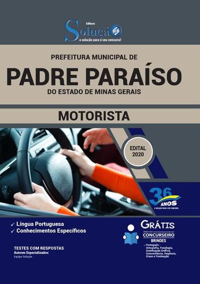 Imagem de Apostila Prefeitura Padre Paraíso Mg - Motorista