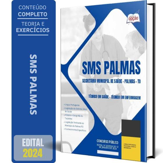 Imagem de Apostila Prefeitura Palmas To Sms Palmas 2024 Técnico Em