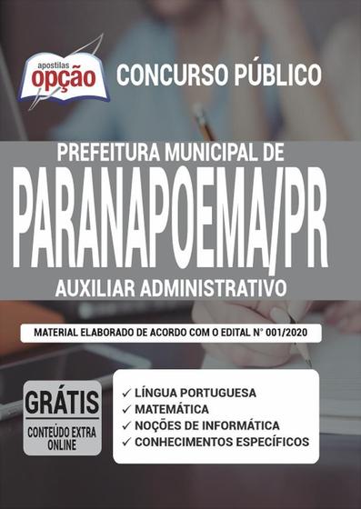 Imagem de Apostila Prefeitura Paranapoema Pr - Auxiliar Administrativo