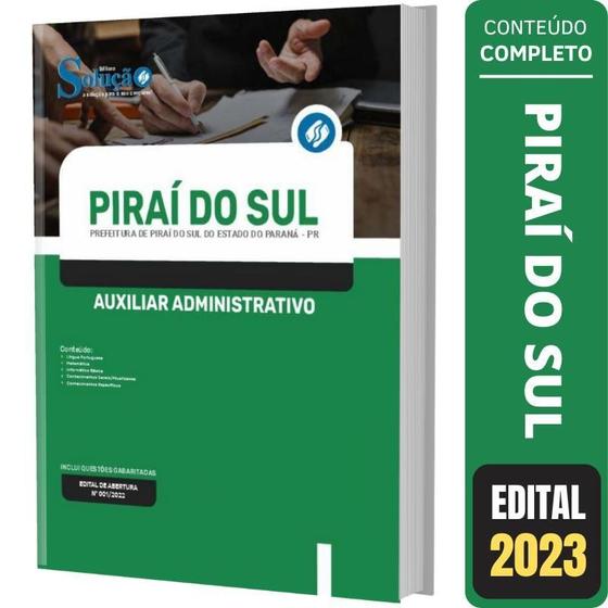 Imagem de Apostila Prefeitura Piraí Do Sul Pr Auxiliar Administrativo