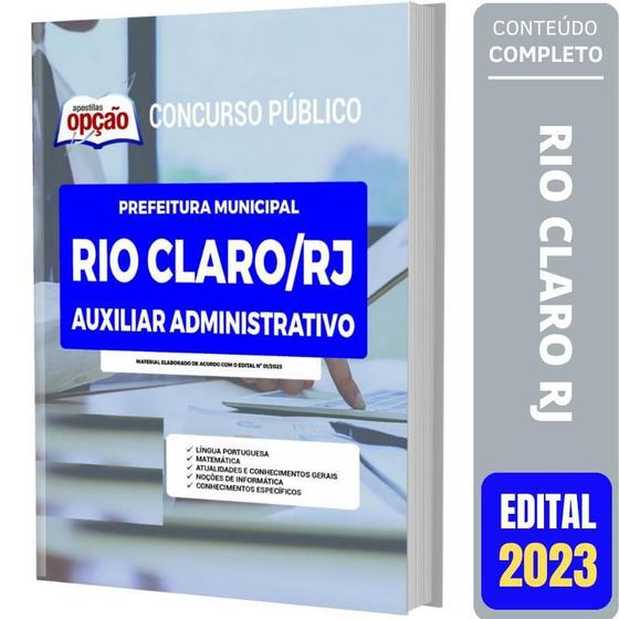 Imagem de Apostila Prefeitura Rio Claro Rj - Auxiliar Administrativo