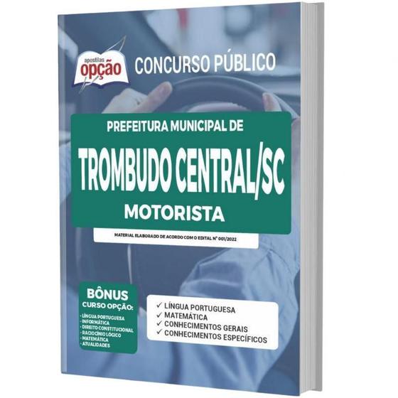 Imagem de Apostila Prefeitura Trombudo Central Sc - Motorista