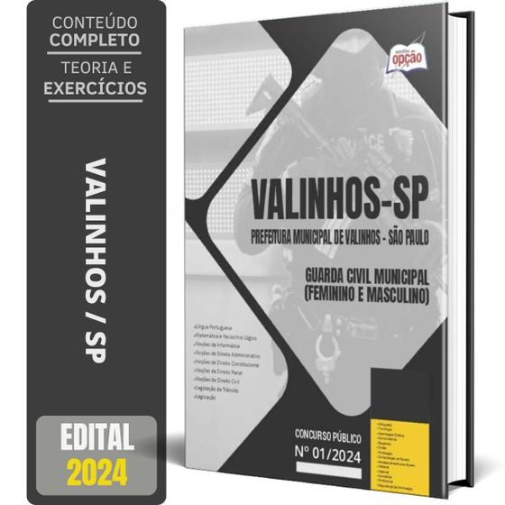 Imagem de Apostila Prefeitura Valinhos Sp 2024 Guarda Civil Municipal