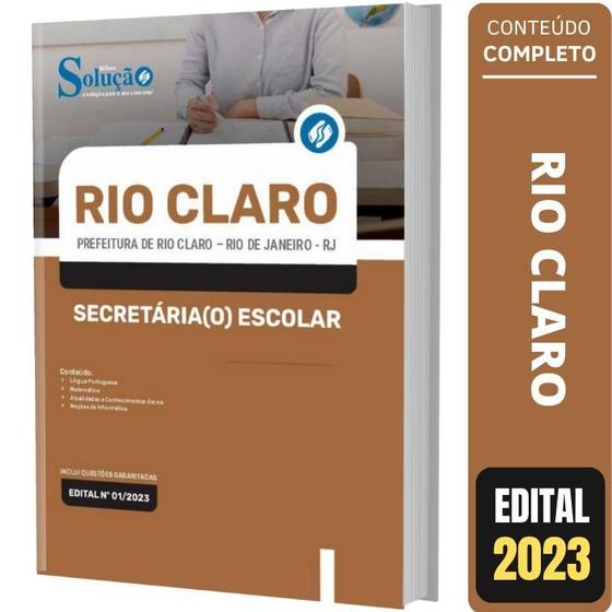 Imagem de Apostila Prefeotira Rio Claro Rj - Secretária(O) Escolar