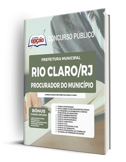 Imagem de Apostila Rio Claro - Rj 2023 - Procurador Do Município
