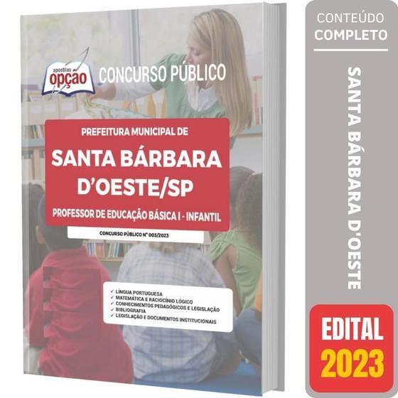 Imagem de Apostila Santa Bárbara D Oeste Sp 2023 Professor Educação