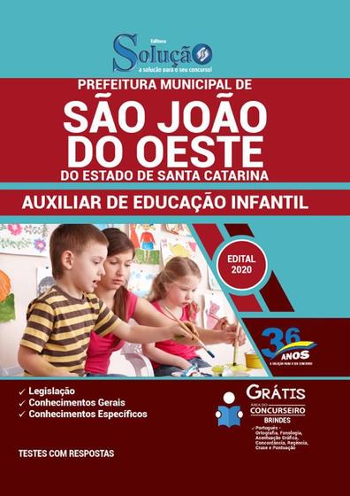 Imagem de Apostila São João Do Oeste Sc - Auxiliar Educação Infantil