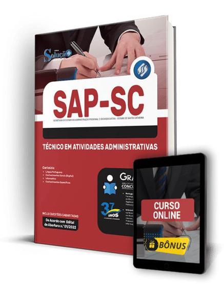 Imagem de Apostila SAP-SC 2022 - Técnico em Atividades Administrativas
