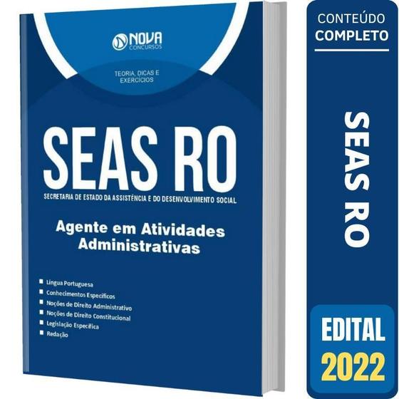 Imagem de Apostila Seas Ro - Agente Atividades Administrativas