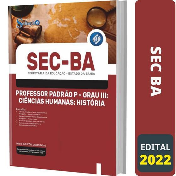 Imagem de Apostila Sec Ba - Professor Padrão P - Grau 3 - História
