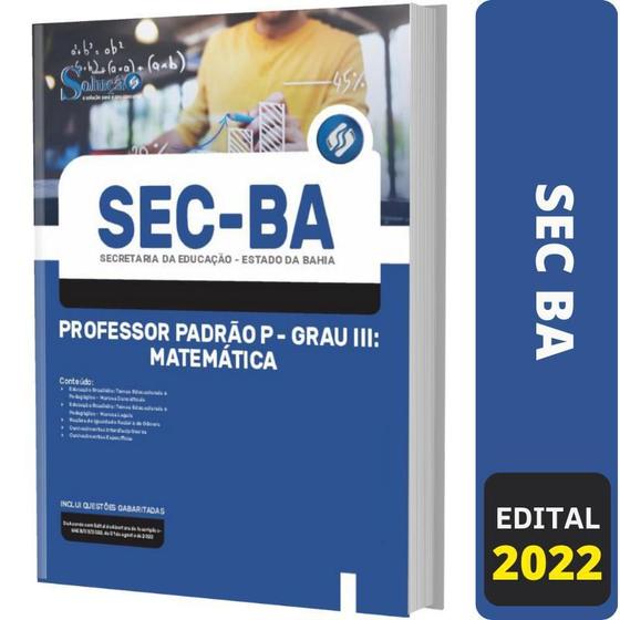Imagem de Apostila Sec Ba - Professor Padrão P - Grau 3 Matemática