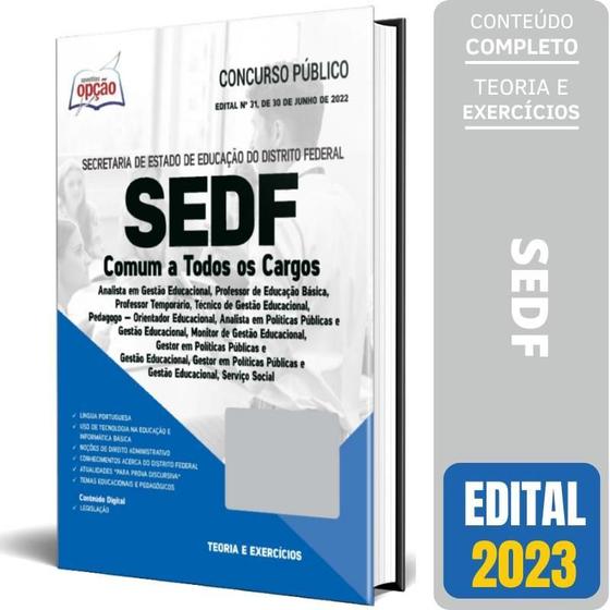 Imagem de Apostila Sedf 2023 - Comum A Todos Os Cargos - Apostilas Opção