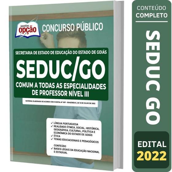 Imagem de Apostila SEDUC-GO - Comum a Todas as Especialidades de Professor Nível III