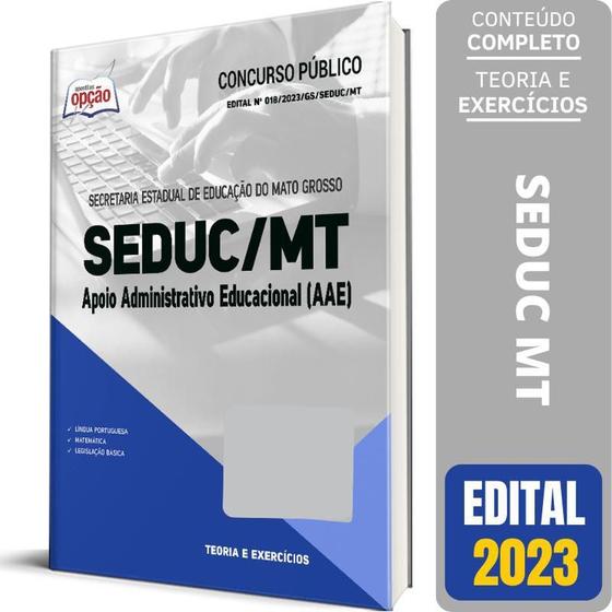 Imagem de Apostila Seduc Mt 2023 Apoio Administrativo Educacional Aae