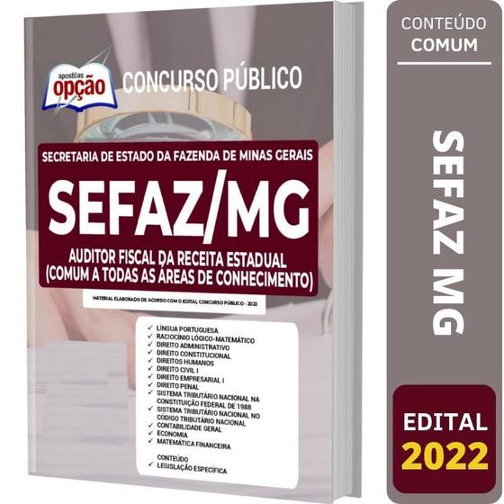 Imagem de Apostila Sefaz Mg - Comum Auditor Fiscal Receita Estadual