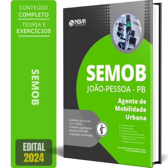 Imagem de Apostila Semob João Pessoa 2024 - Agente Mobilidade Urbana