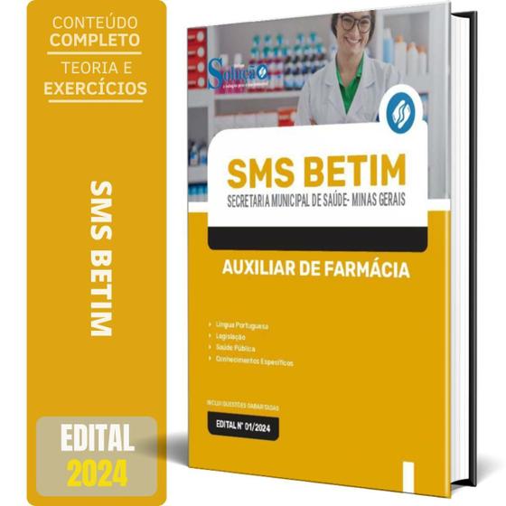 Imagem de Apostila SMS BETIM MG Auxiliar de Farmácia - Ed. Solução