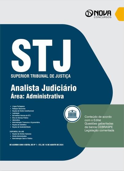 Imagem de Apostila STJ 2024 - Analista Judiciário - Área Administrativa