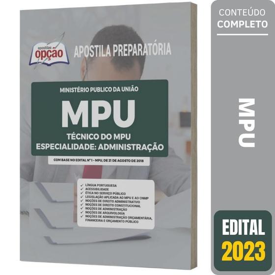 Imagem de Apostila Técnico Do Mpu 2023 Especialidade Administração