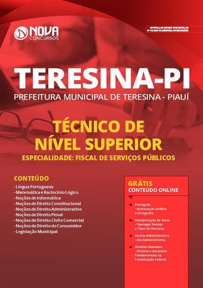 Imagem de Apostila Teresina Pi - Fiscal De Serviços Públicos