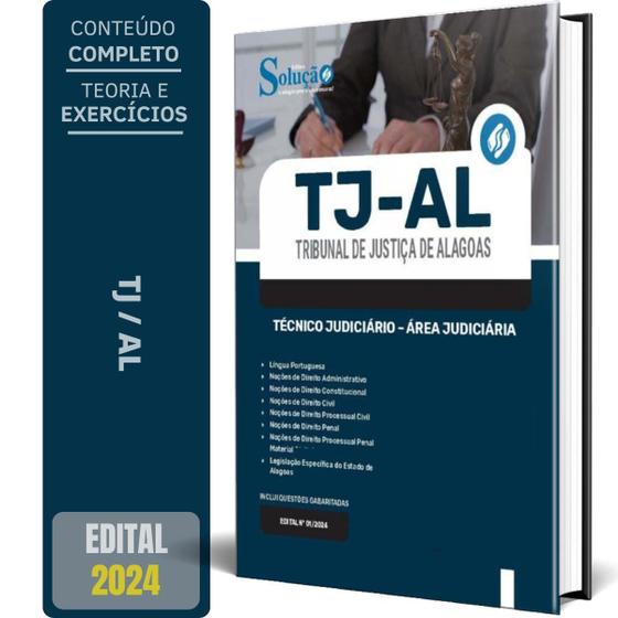 Imagem de Apostila Tj Al 2024 - Técnico Judiciário - Área Judiciária