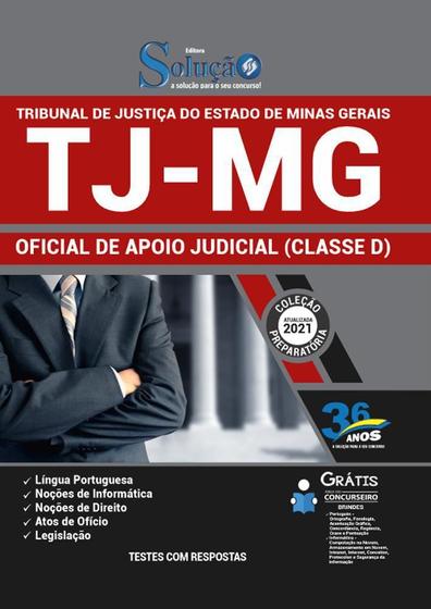 Imagem de Apostila Tj Mg - Oficial De Apoio Judicial (Classe D)