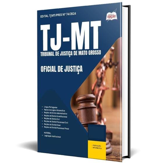 Imagem de Apostila Tj Mt 2024 - Oficial De Justiça