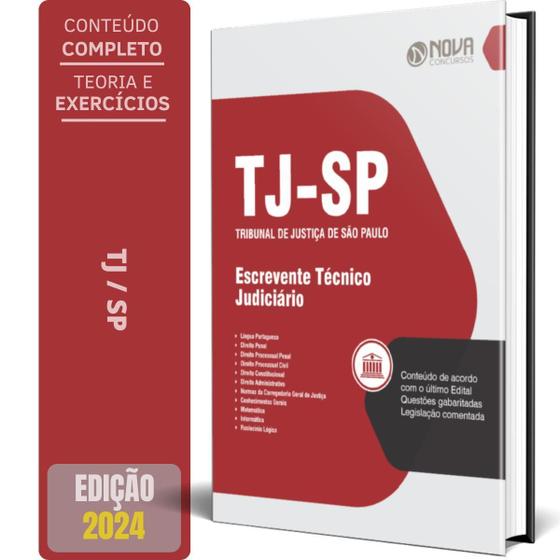 Imagem de Apostila Tj Sp 2024 - Escrevente Técnico Judiciário