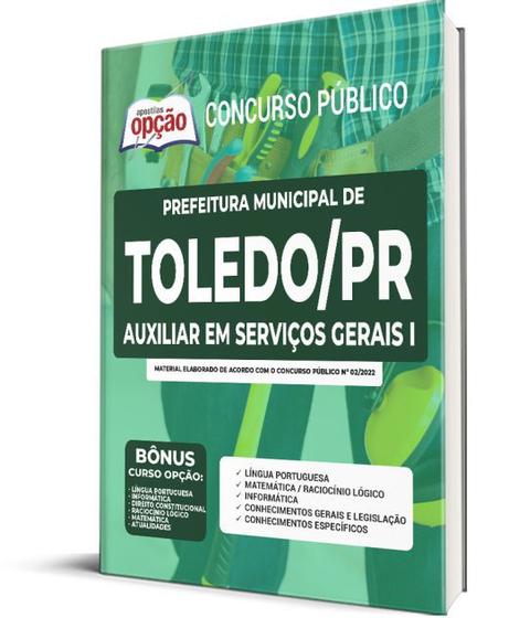 Imagem de Apostila Toledo - PR 2022 - Auxiliar em Serviços Gerais I