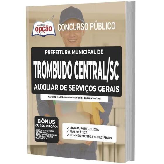 Imagem de Apostila Trombudo Central Sc Auxiliar De Serviços Gerais