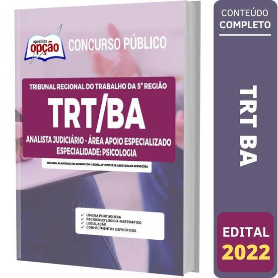 Imagem de Apostila Trt Ba - Analista Judiciário Psicologia