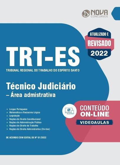 Imagem de Apostila TRT-ES - Técnico Judiciário - Área Administrativa - Nova Concursos