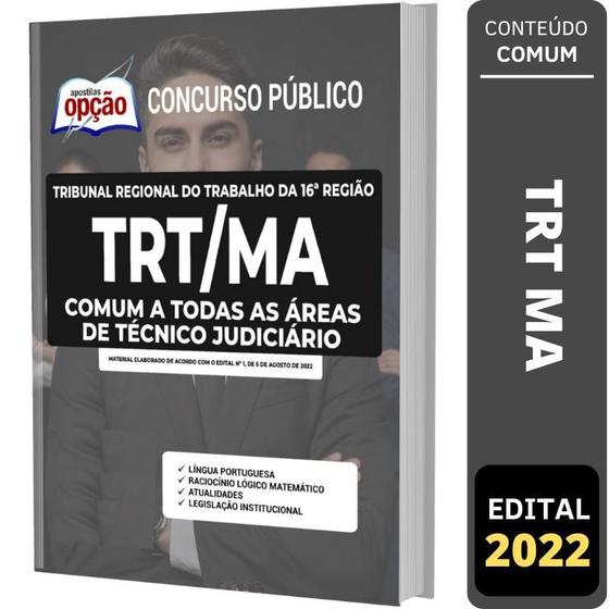 Imagem de Apostila Trt Ma Comum A Todas As Áreas De Técnico Judiciário