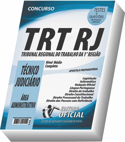 Imagem de Apostila TRT - RJ - Técnico Judiciário - Área Administrativa