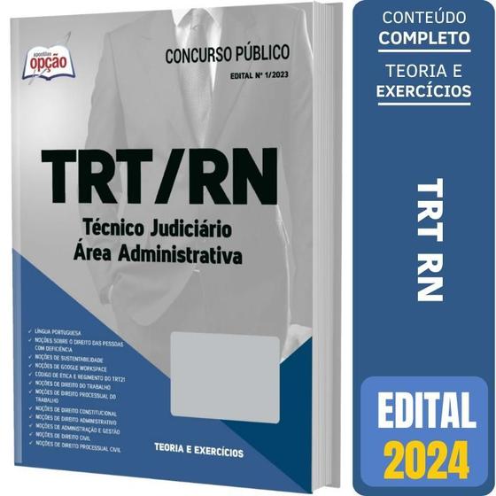 Imagem de Apostila Trt Rn 2024 - Técnico - Área Administrativa