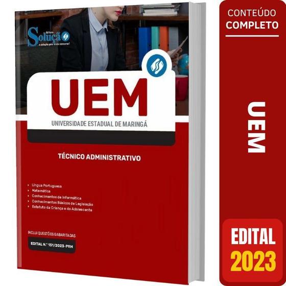 Imagem de Apostila Uem 2023 - Técnico Administrativo