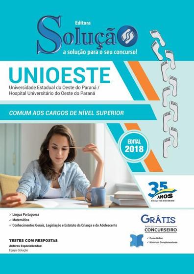 Imagem de Apostila UNIOESTE 2019 - Nível Superior (Comum)