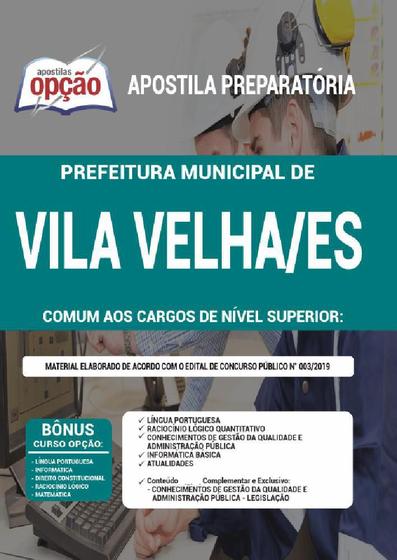 Imagem de Apostila Vila Velha Es - Cargos De Nível Superior